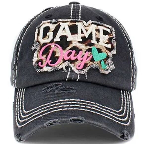 2/$30 Ladies Dark Grey Game Day Baseball Hat - Picture 1 of 7